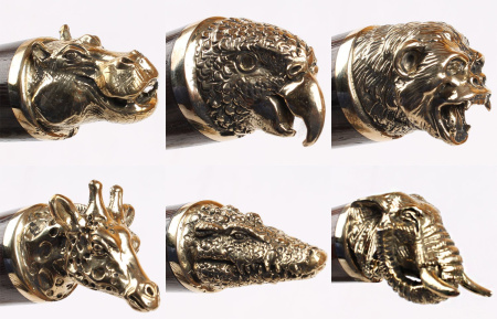 Набор шампуров с декоративным литьем и дер. ручкой "Африка" (6 шт)